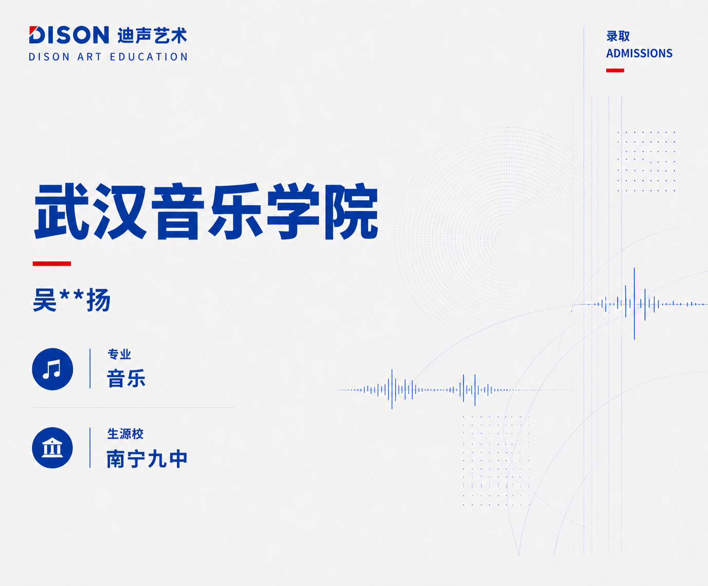 迪声艺术学校成绩案例 4